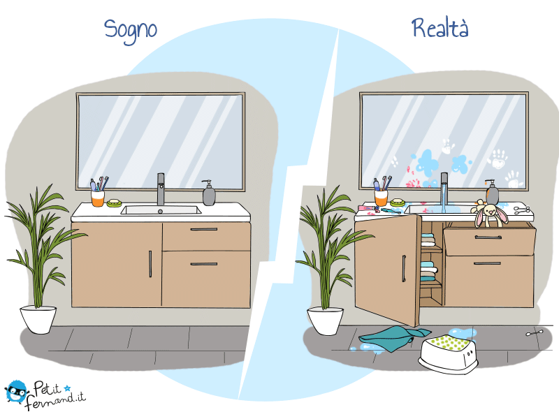 vignetta umoristica bagno quando ci sono i bambini