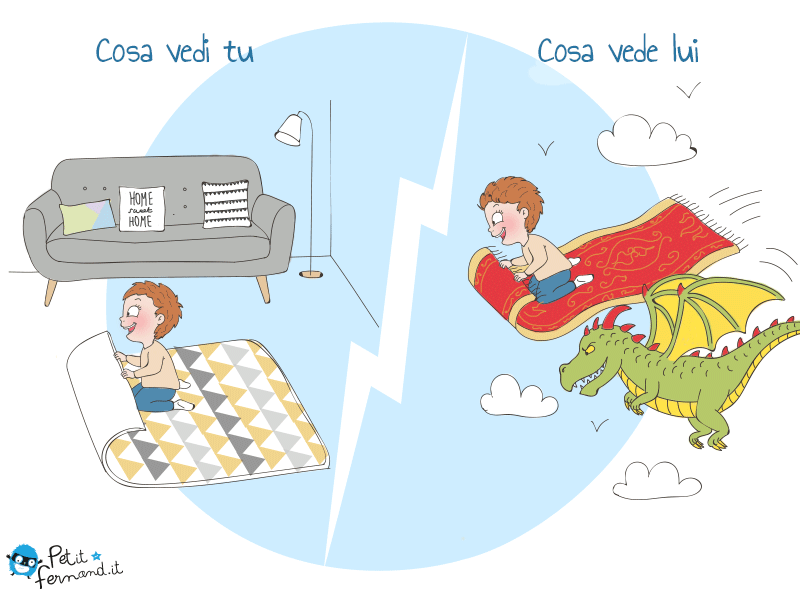 vignetta umoristica sui bambini mondi paralleli