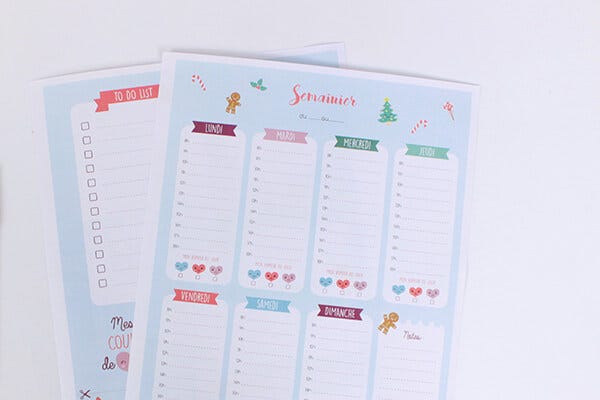 calendario settimanale DIY