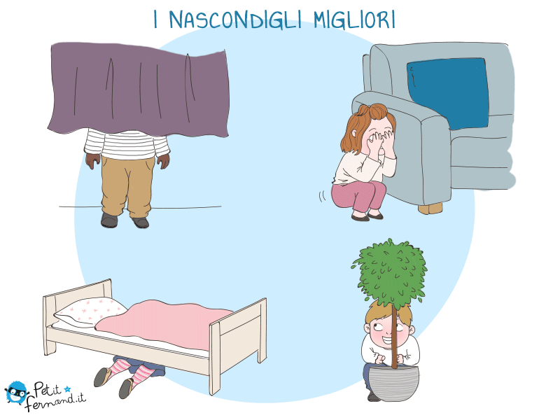 vignetta umoristica nascondino con i bambini