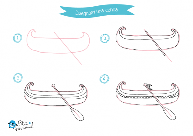 disegno canoa per bambini