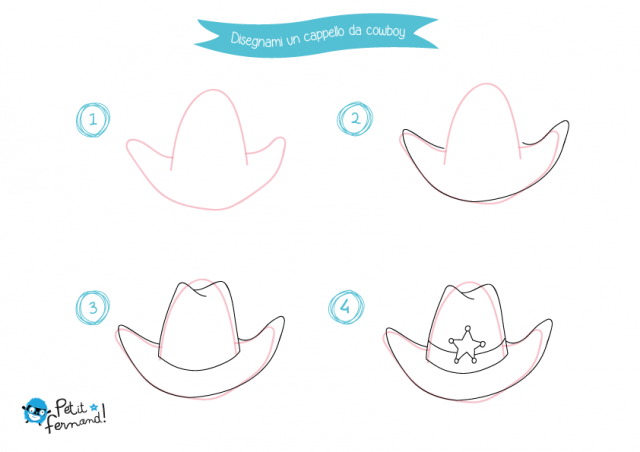 Cappello cowboy da colorare