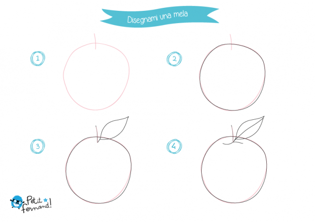 come disegnare una mela
