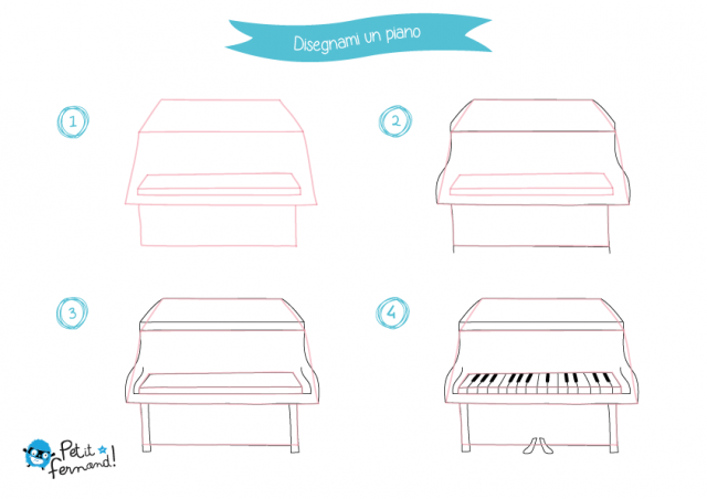 come disegnare un pianoforte