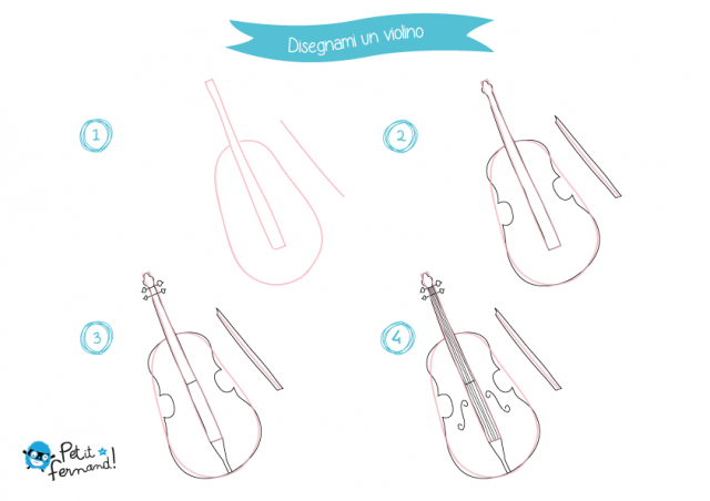 come disegnare un violino