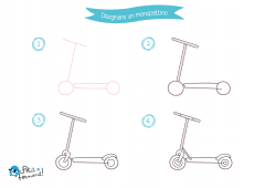 come disegnare un monopattino