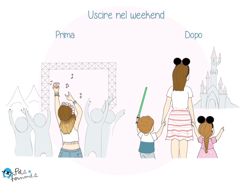 Vignetta divertente: uscire nel weekend