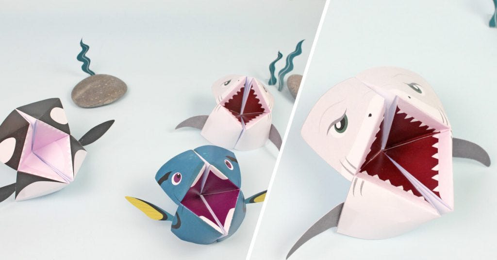 Un origami indovino a forma di pesce, da realizzare in pochi minuti!