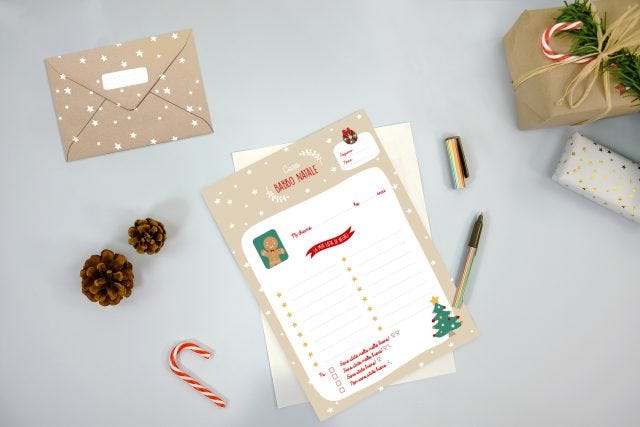 Lettera per Babbo Natale da stampare