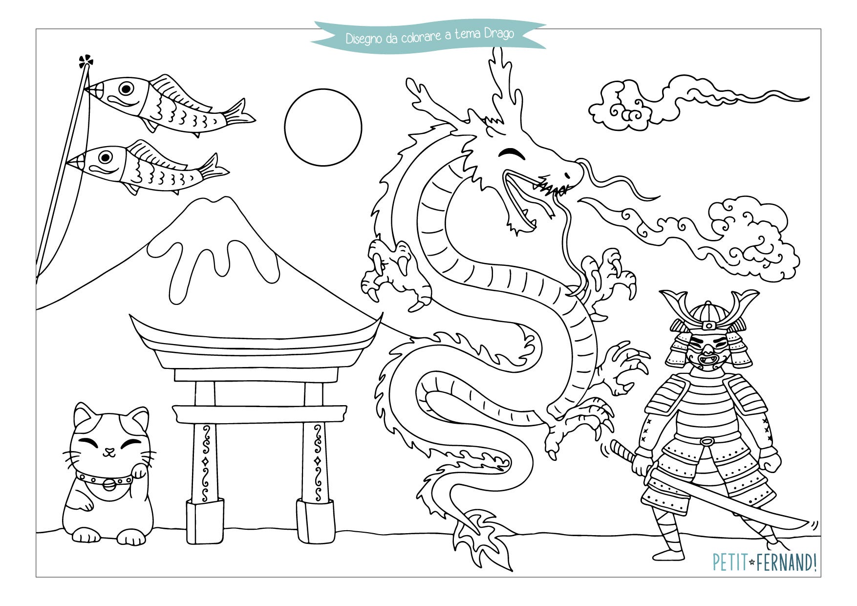 Disegno da colorare a tema Drago