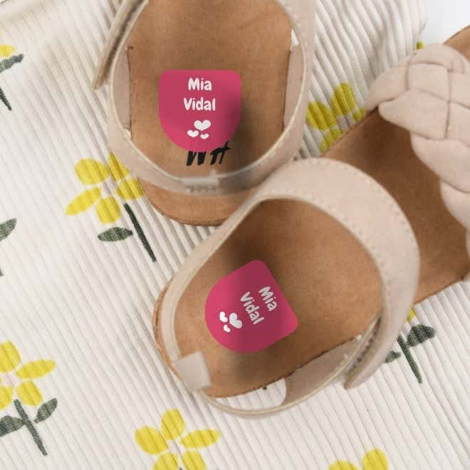 etichette adesive scarpe